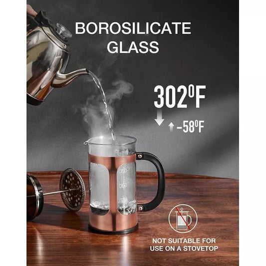 ماكينة صنع القهوة الفرنسية المصنوعة من الفولاذ المقاوم للصدأ